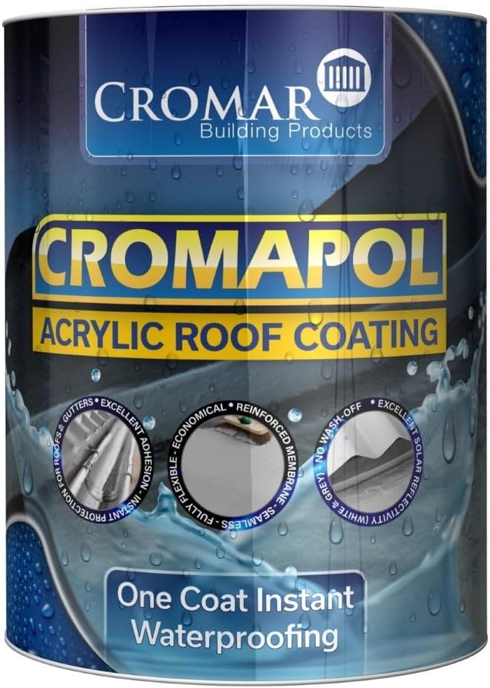 Ashbrook Roofing Cromar Cromapol Grey Acrylic Waterproofing Roof Sealant 2.5Kg