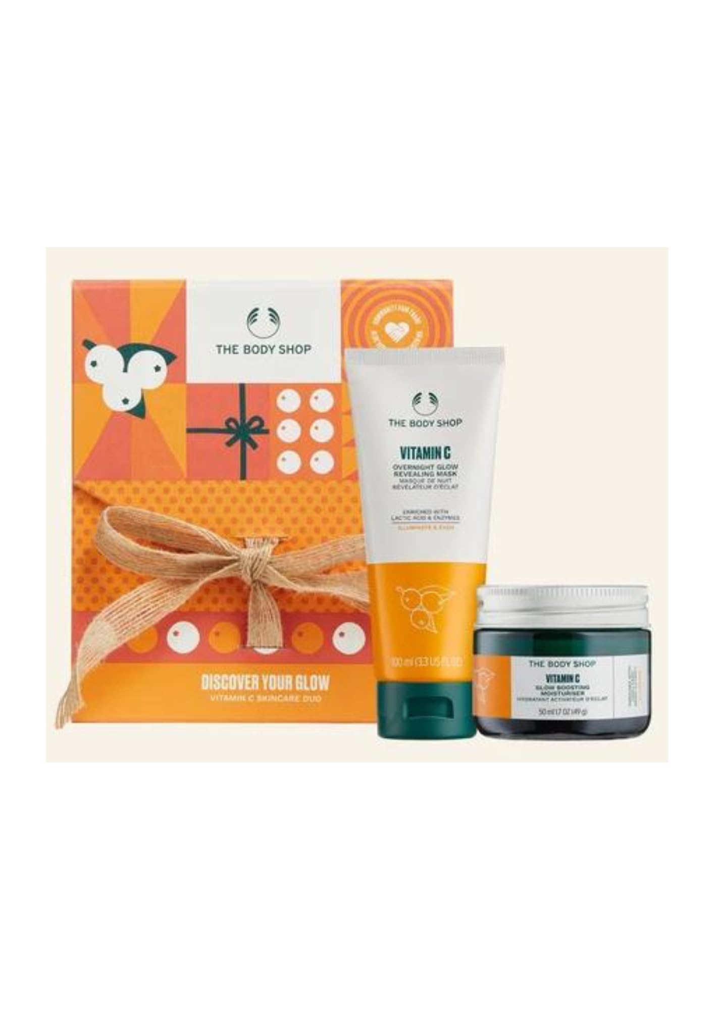 The Body Shop Discover Your Glow Vitamin C Skincare Duo - 50ml Glow Boosting Moisturiser + 100ml Overnight Mask