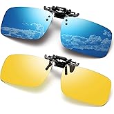 FRAZALA Polarized Clip-on Sunglasses Anti-Glare Driving Glasses for Prescription Glasses