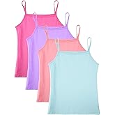 SATINIOR 4 Pieces Girls Dance Tank Top Sleeveless Spaghetti Strap Crop Tank Top for Dancewear