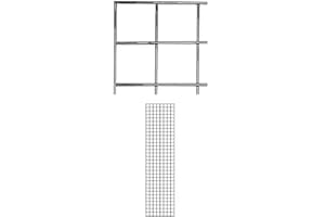 SSWBasics Chrome Finish Grid Wall Panels - 3" on Center, Black, 2x8 Wire Grid Board and Panel - Durable Wire Grid Panel for Retail and Home Displays