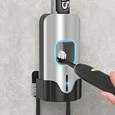 2 Toothbrush Holders, Automatic Toothpaste Dispenser Wall Mounted | Touchless with 3 levels. Works for kids &amp; adults. Great for family bathrooms. Easy to clean &amp; refill.