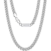 VEXXS Men's Gold Chain,18K Real Gold Plated Cuban Link Chain, Durable No Color Fading 3mm 4mm 6mm Men’s Necklace