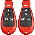 2 New Red 5 Buttons Keyless Entry Remote Start Car Key Fob Fobik M3N5WY783X IYZ-C01C for Challenger Charger Durango 300 and Jeep Grand Cherokee