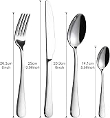 BEWOS 24-Piece Stainless Steel Cutlery Set Service for 6 Mirror Finish view 2