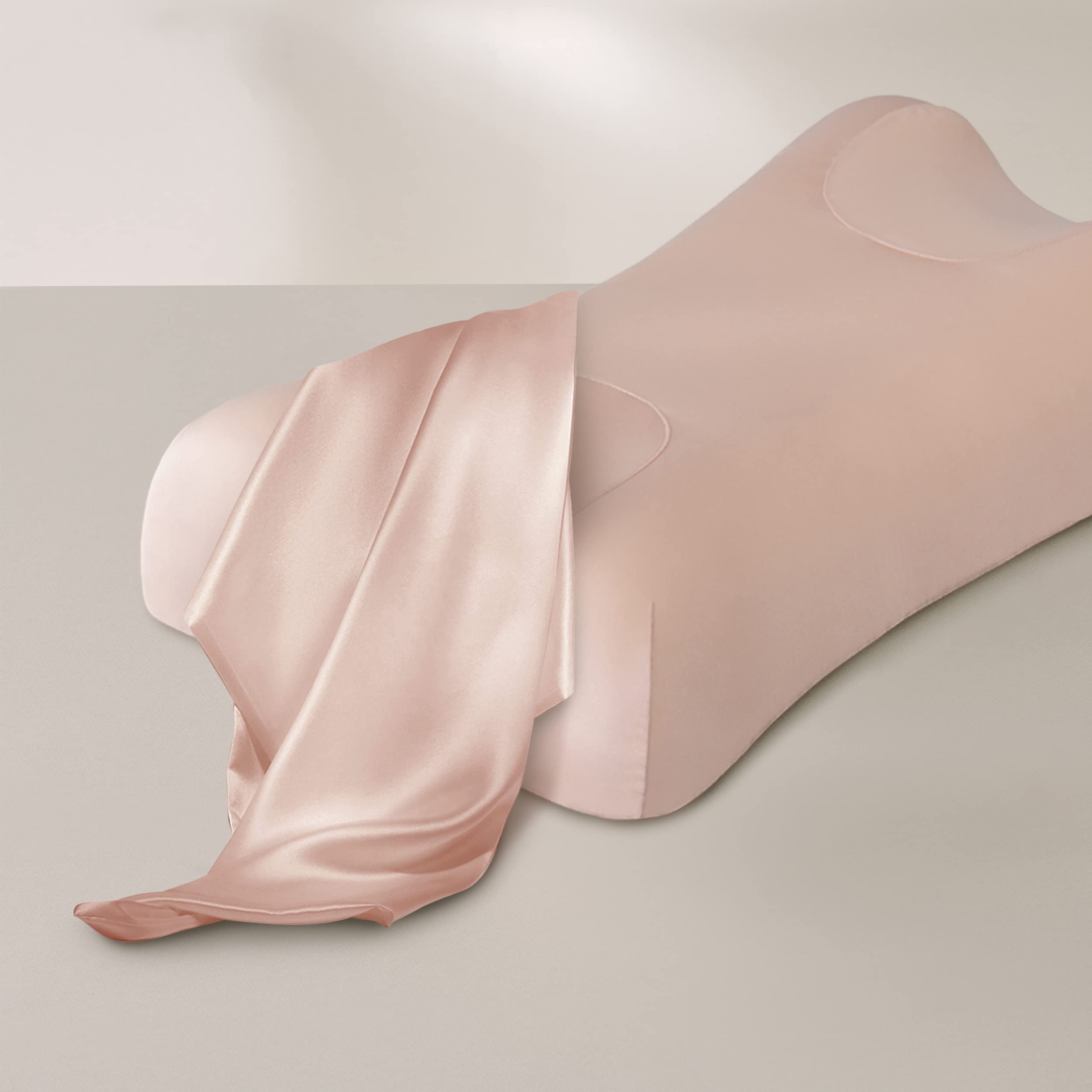 Sleep & Glow Omnia Natural Silk Pillowcase for Hair and Skin Fits Unique Shape of Sleep&Glow Omnia Pillow – 19mm Grade 6A Mulberry Silk (Rose Smoke)