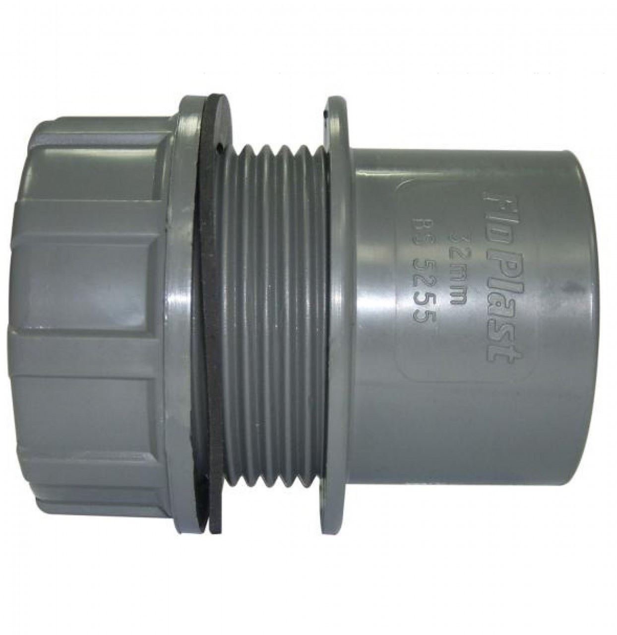 FLOPLAST Solvent Grey 40mm (43mm) Tank Connector - Bag of 5