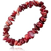 VDKIDKT Natural Raw Gemstone Bracelets, Natural Crystal Chip Bead Bracelet, Healing Stone Beaded Bracelets for Women Men Girls Gifts