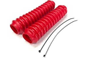 ROCKY ROAD AUTOMOTIVE Rocky Road Universal Shock Absorber Dust Boots Covers - Set of 2 (Red)