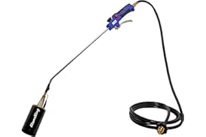 Flame King Propane Torch Kit Heavy Duty Weed Burner, 340,000 BTU with Battery Operated Igniter (Self Igniting), with 6 ft Hose Regulator Assembly