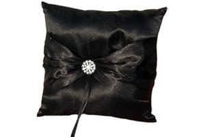 EBTOYS Wedding Ring Pillow Wedding Ring Cushion Ring Bearer Pillow，Black，7.8 * 7.8 inch
