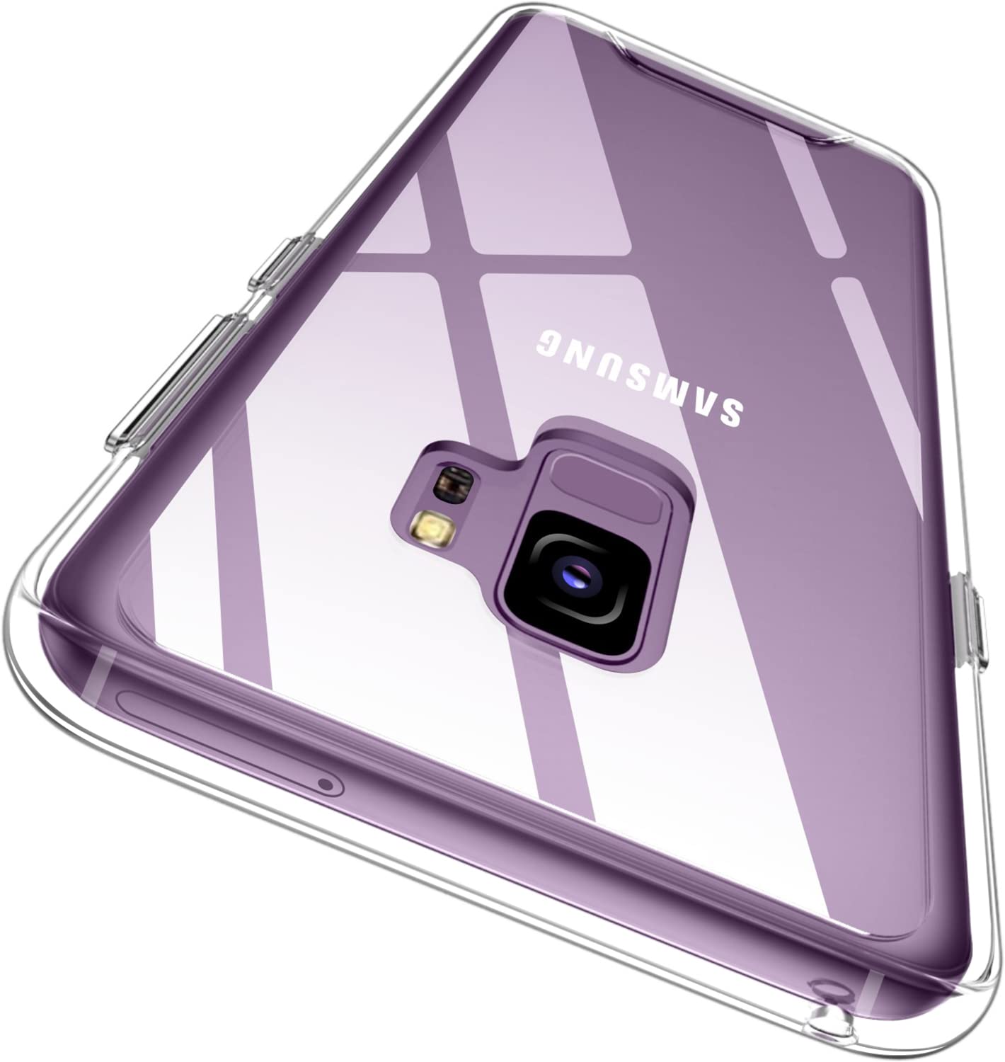 Photo 1 of Rayboen for Samsung Galaxy S9 Case, Crystal Clear Designed Flexible Shockproof Protection Phone Cover for Galaxy S9, Anti-Scratch Transparent Hard PC Back Protective Bumper Cases