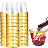 I00000 200 Pack Gold Plastic Cups, 9 Oz Elegant
