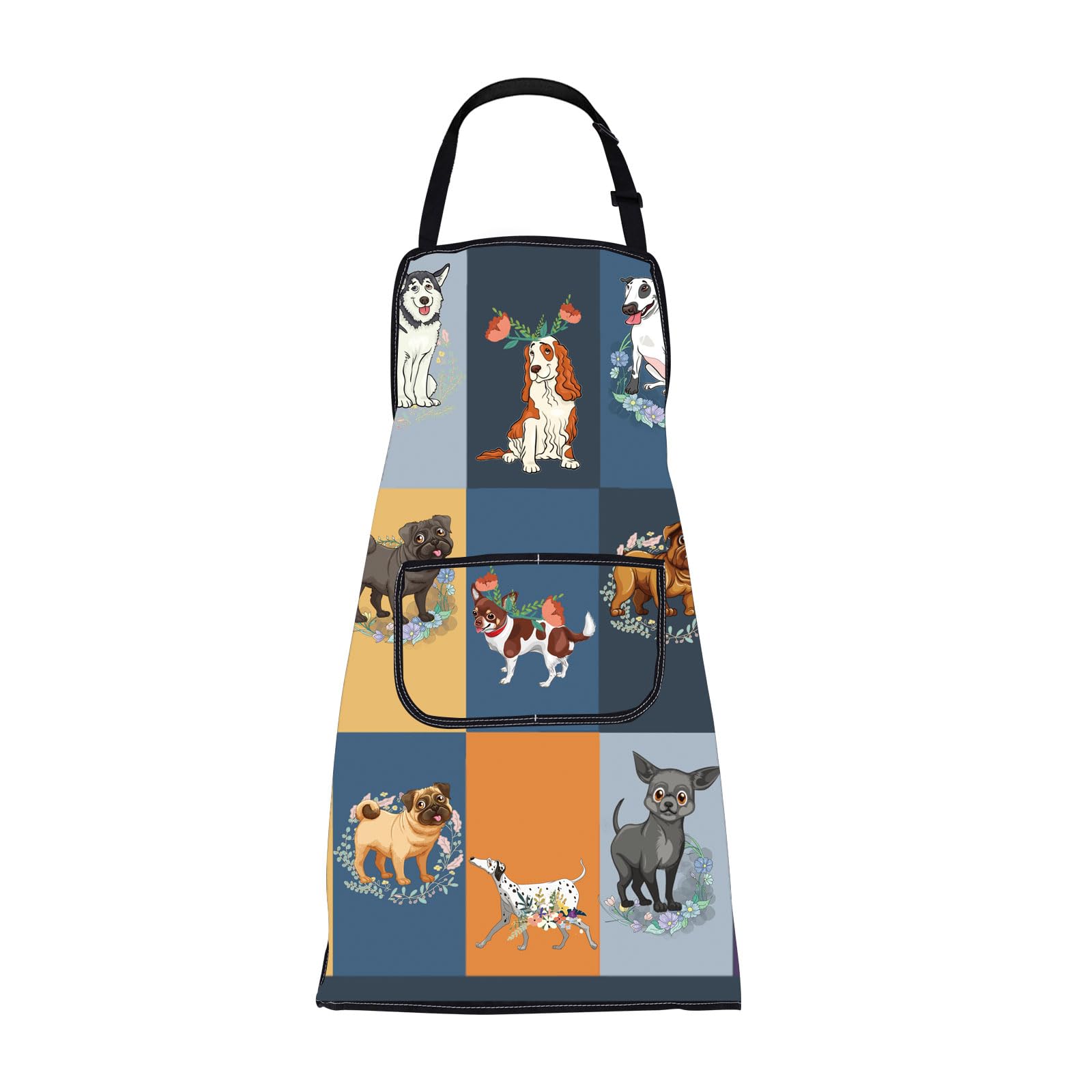 BNQL Dog Grooming Apron with Pockets Dog Grooming Waterproof Apron Dog Lovers Gifts for Groomer Dog Baking Gardening Grilling Apron