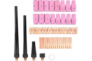 Tig Welding Torch Parts, Consumables Tig Torch Master Collet 53 Pcs/Set Tig Welding Torch Body Parts Gas Lens Nozzle Collet C