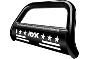 KYX Bull Bar for 2004-2022 Ford F150 Expedition/2003-2014 Navigator, with Light Bar Brush Guard, 3" Pickup Truck Push Bar Grille Skid Plate, Off-Road Front Bumper, Black