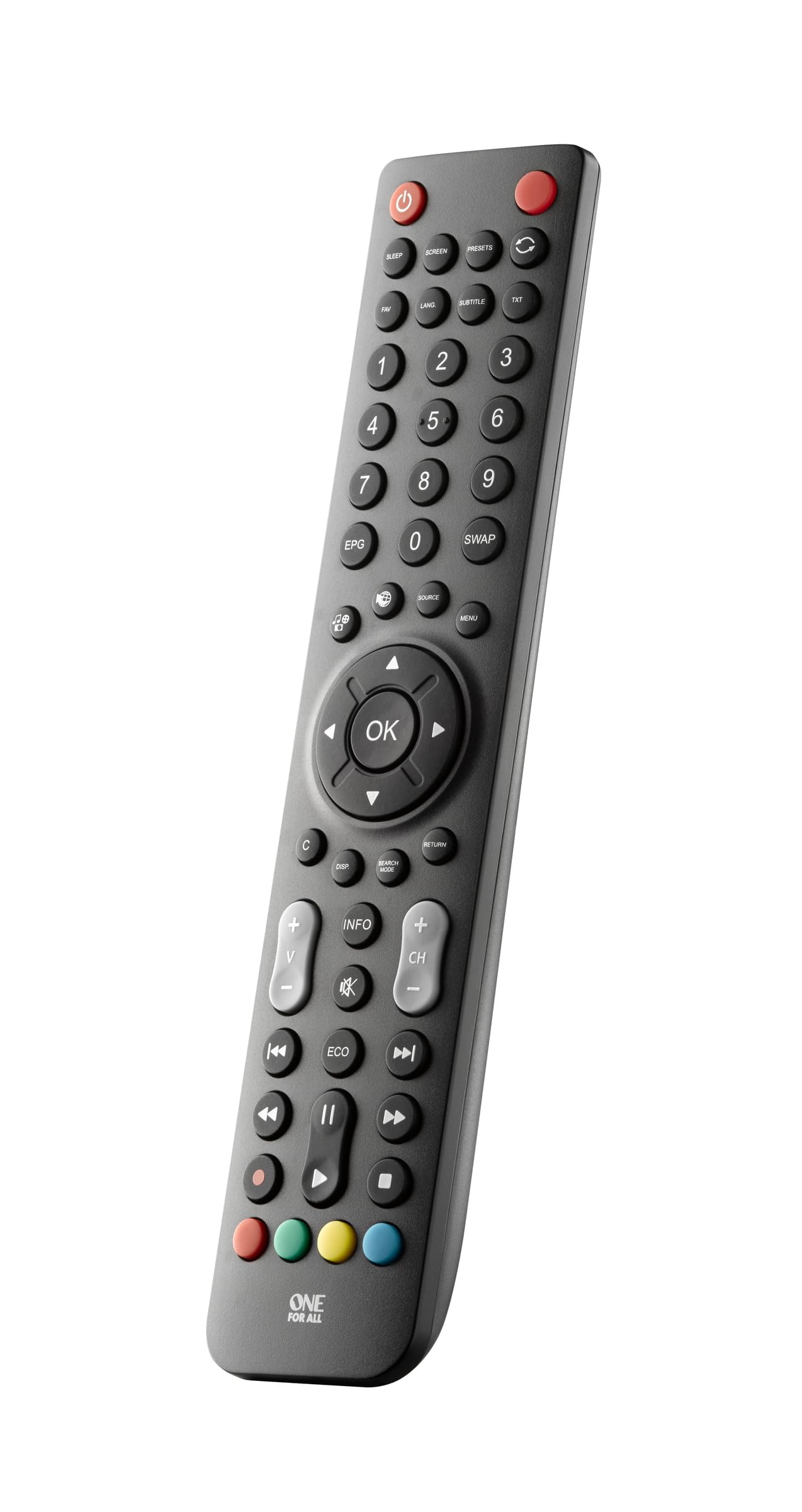 One For All Sharp TV Replacement remote – Works with IR Sharp televisions (LED,LCD,Plasma) – Ideal TV replacement remote control with same functions as the original Sharp remote - black – URC1921