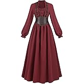 CR ROLECOS Renaissance Dresses for Women Medieval Victorian Maxi Dress Renaissance Costume