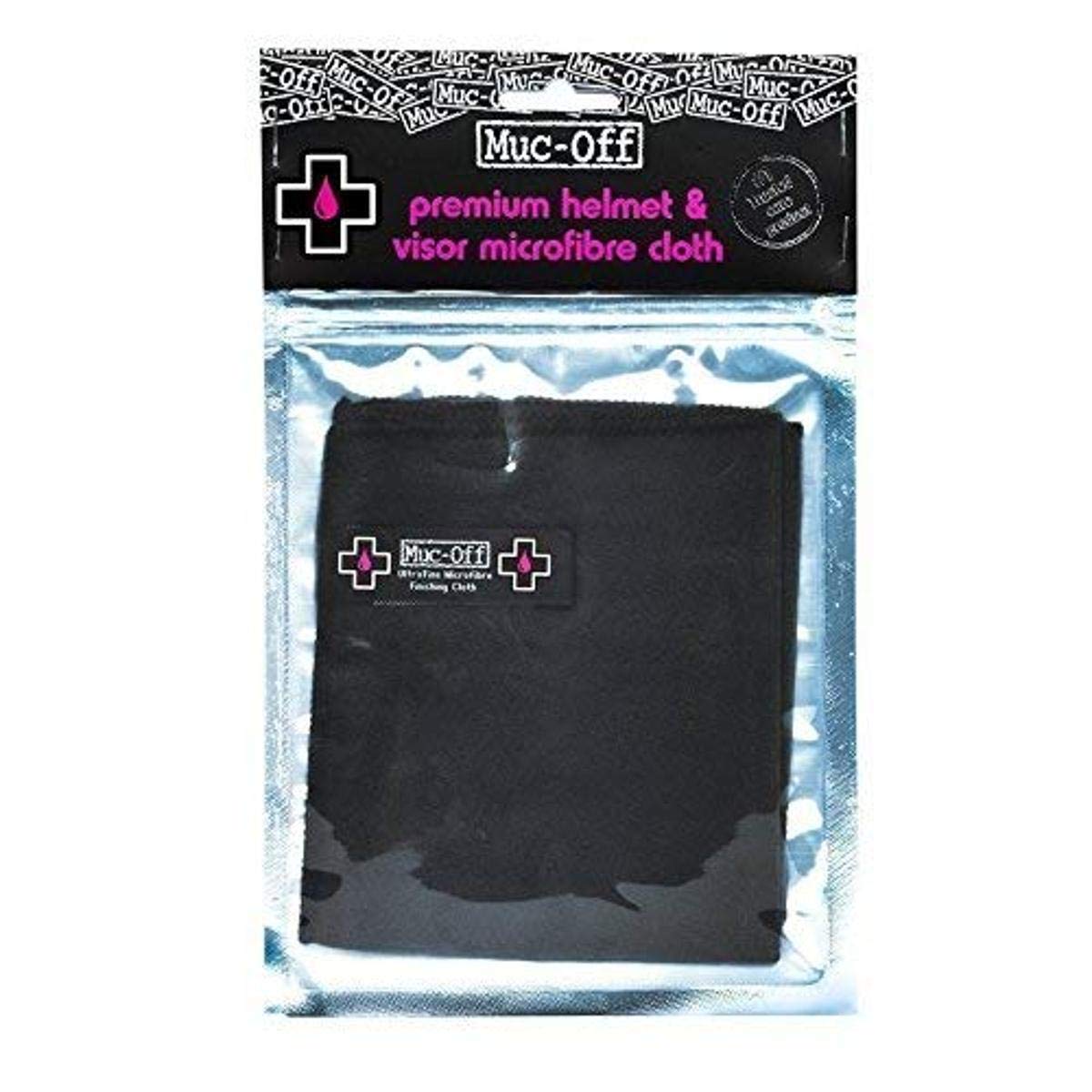 Muc-Off Premium Helmet & Visor Microfibre Cloth - Travel Sized, High-Quality Cleaning And Polishing Cloth - Ideal For Use On Delicate Finishes