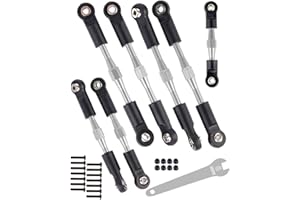 RCMYou Aluminum Turnbuckles Camber Links Upgrades Part for 1/10 Slash 2WD/Stampede 2WD/Rustler 2WD/Bandit 2WD, Alloy Turnbuckles Camber Links Hops Up,Silver
