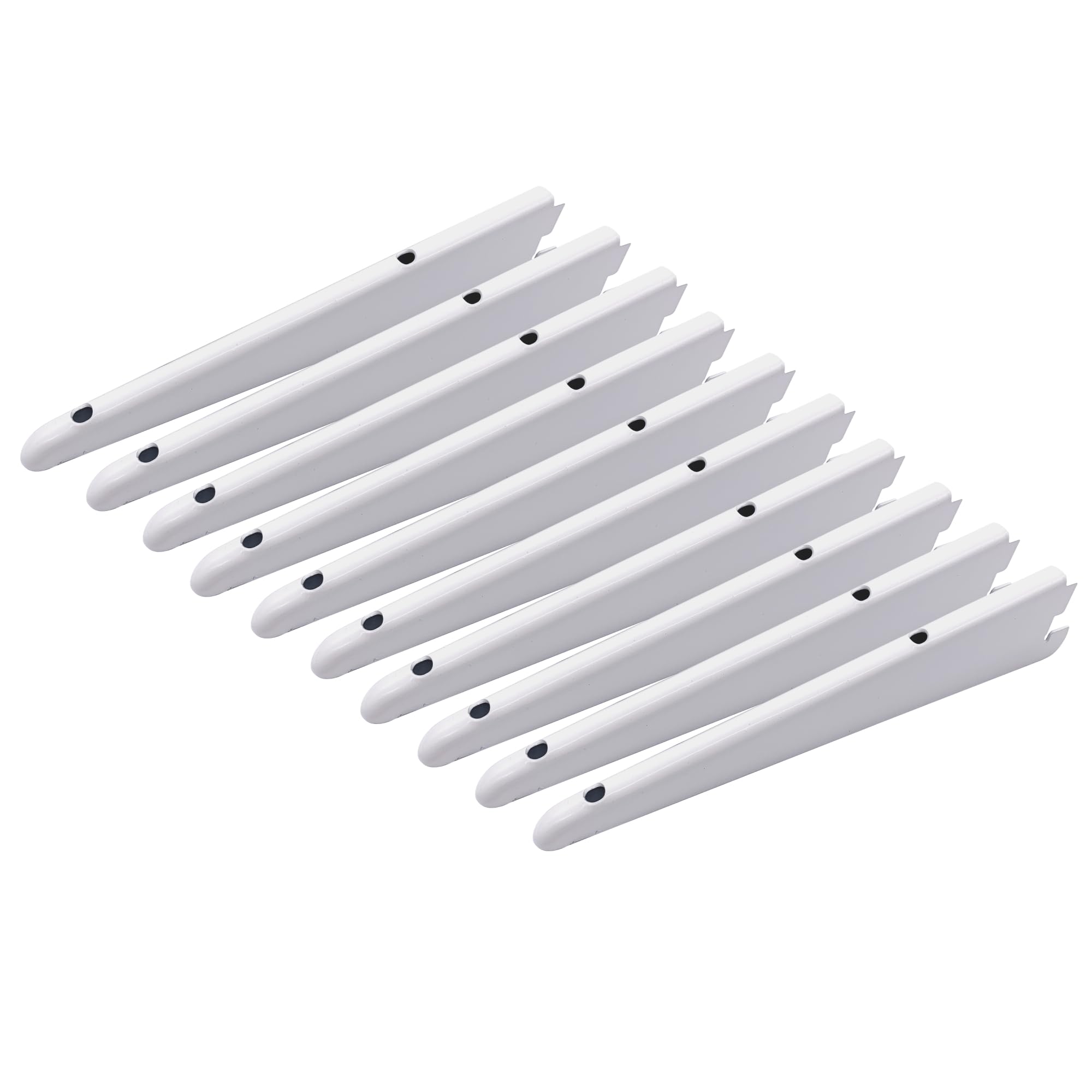 EAI Twin Slot Wall Mounted Shelving Bracket - Pack of 10, White, 220mm | Strong, Heavy Duty Steel Shelf Bracket | for Shed, Garage, Indoor Storage | Easy to Install Rack