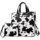Tote Bag for Women Zebra Cows Deer Leopard Pattern Shoulder Bag Hobos Purse Large Satchel Handbag for Work Travel Shopping