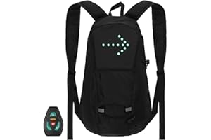 LED Turn Signal Bike Pack 15L LED Backpack with Direction Indicator USB Reable ty Light Bag Waterproof Backpack Wireless Remo