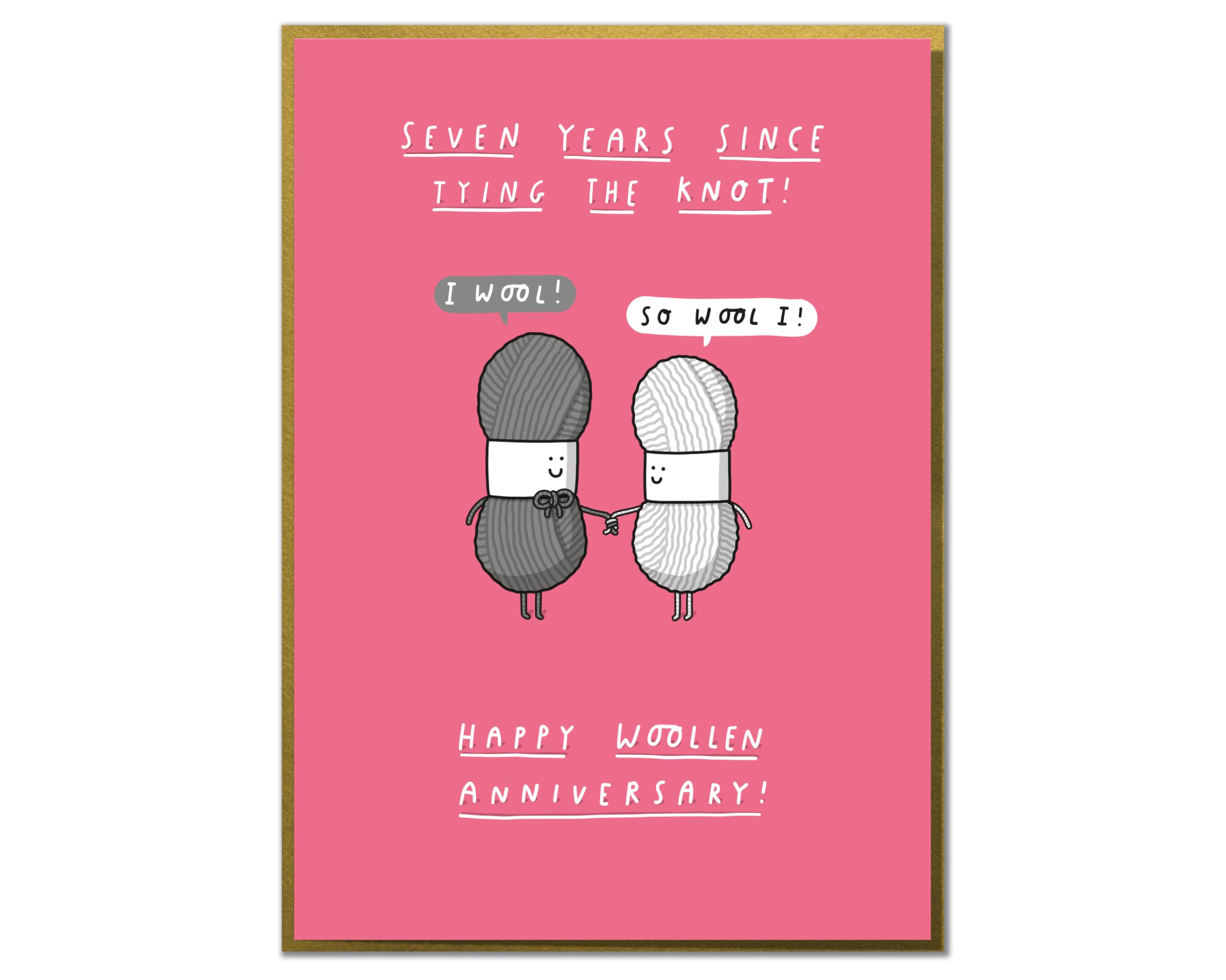 Happy Woolen Anniversary! Fun, Cute 7th Anniversary Card