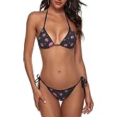 JINJINKIANG Women's Bikini Set Two Piece Halter Triangle Tie Side Swimsuit | Sexy Quick Drying Bikini Features Adjustable Ties And Soft Padding For A Custom Fit