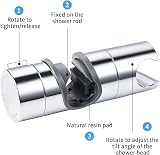 Joyoldelf Adjustable ABS Shower Rail Holder 19-25mm Chrome Plated view 8