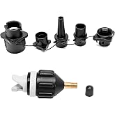 HuaviRise Inflatable Boat SUP Pump Adaptor Multifunctional Conversion Head Kit with 4 Air Valve Nozzles Paddleboard Air Valve Adapter