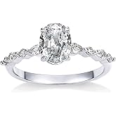 PAVOI 14K Gold Plated Engagement Ring for Women - Cubic Zirconia Wedding Band for Women - Oval Women's Fake Engagement Ring