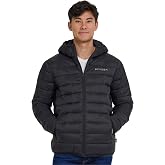 Spyder Puffer Jacket Men - Packable Lightweight Quilted Hooded Winter Coat | Soft-touch insulation, packs into inner zip pocket, reversed coil zipper, zippered hand pockets