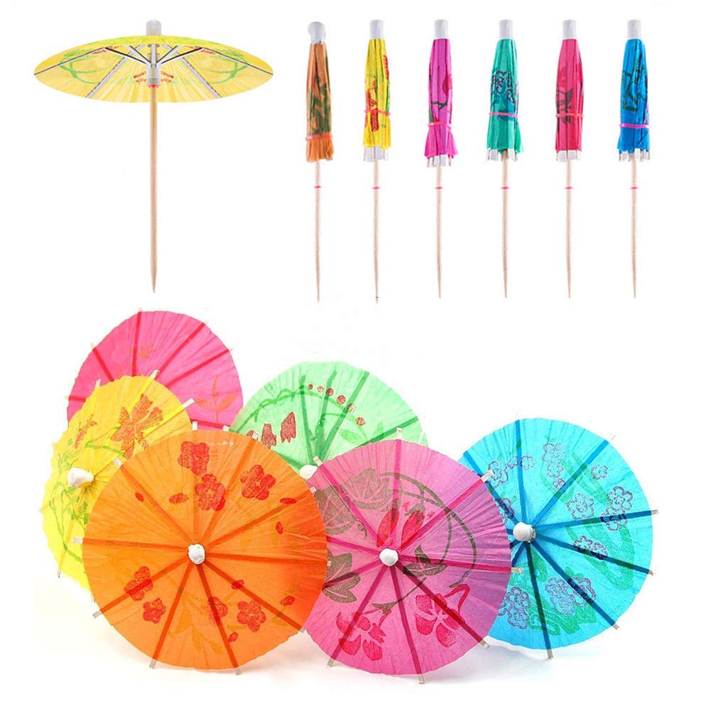 Yongbest Cocktail Umbrellas,50 Pieces Paper Umbrellas Drink Sticks Mini Umbrellas Picks for Hawaiian Party Drink Decorations for Fiesta,Tropical or Beach Parties