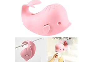 KILOMON Bath Spout Cover for Bathtub,Baby Shower Protector Cover A Fun Way to Protects Baby from Bumping Head During Bathing Time Cute Soft Whale Design Making for Enjoyable Safe Baths (Pink)
