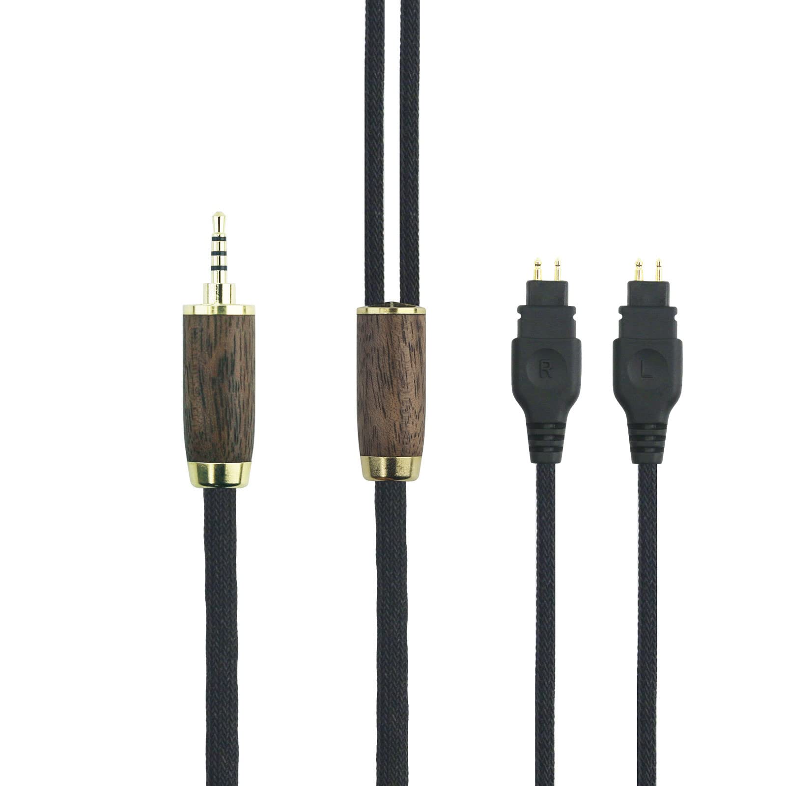 Photo 1 of NewFantasia 2.5mm Balanced Cable Compatible with Sennheiser HD650, HD600, HD580, HD660S, HD660S2, HD58X, HD6XX Headphone 7N OCC Copper Silver Plated Cord Walnut Wood Shell