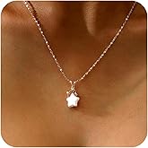 Plated Celestial Pearl Star Women Necklace, Moon & Diamond Accent Charm Pendant, Elegant Celestial - Inspired Jewelry