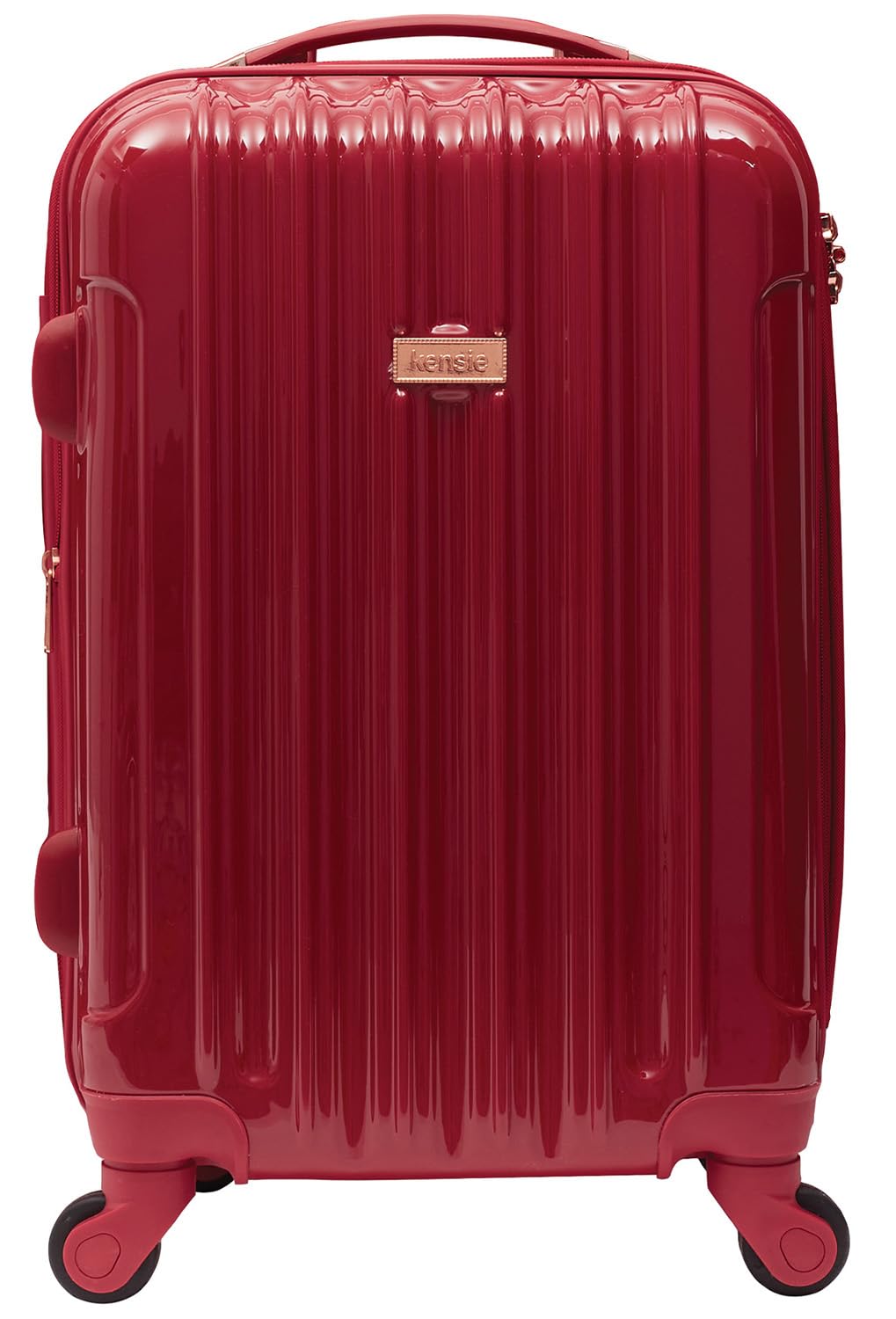Photo 1 of (scraches, used)kensie Women's Alma Hardside Spinner Luggage, Expandable, Japanese Carmine Red, Carry-On 20-Inch