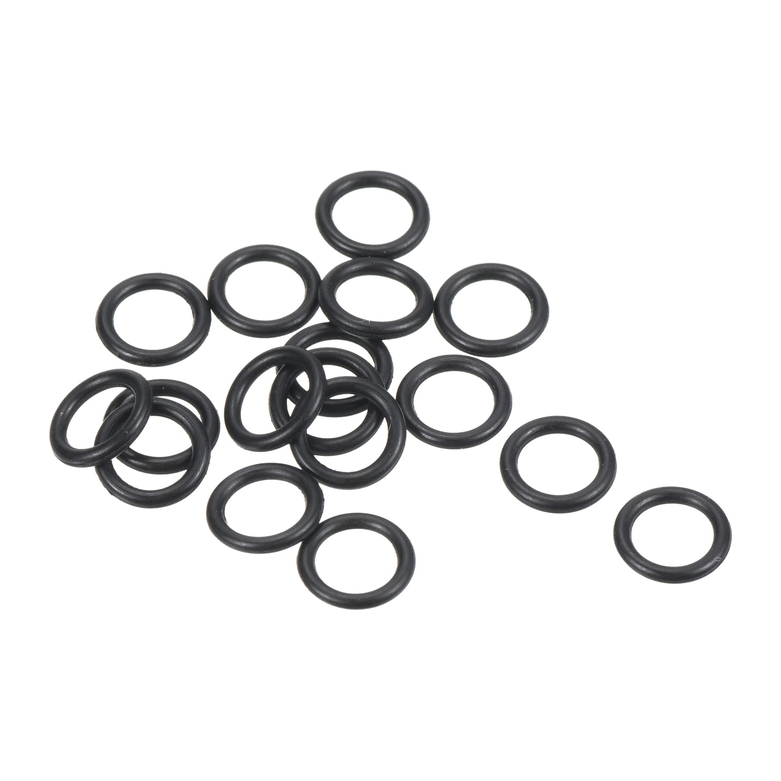 PATIKIL Nitrile Rubber O-Rings 7mm OD 5mm ID 1mm Width, 100 Pcs Metric Sealing Gasket for Faucet Plumbing Automotive Repair, Black