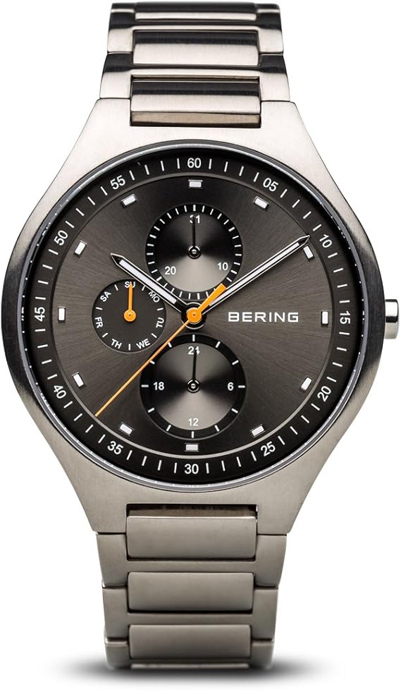 BERING Reloj Analógico para Hombre de Cuarzo con Correa en Titanio 11741-702