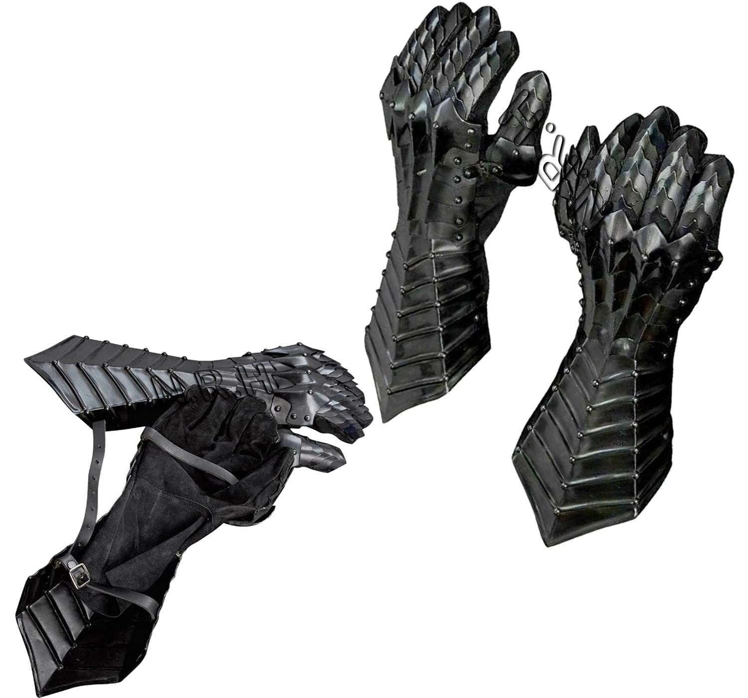 Medieval Knight Gauntlets Gothic Gloves 18G Steel Black Finish Armor Gauntlet Armor Black Antique Nazgul Gauntlets Steel Medieval Armor Gloves Pair Crusader LARP Halloween Gauntlets