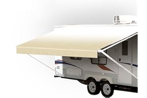 SunWave- RV Awning Fabric Replacement | RV Electric Awning Fabric Replacement | Premium Vinyl RV Canopy | Awning Replacement (16', Camel Fade)