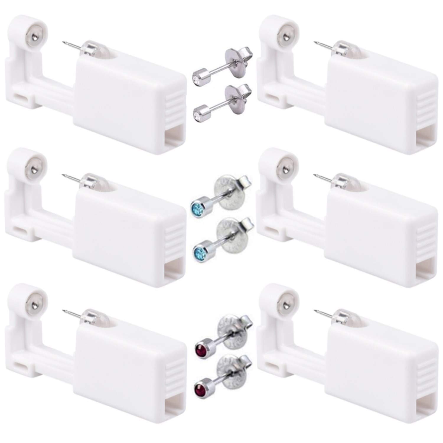 SUBZHAOYI 6 Pcs Painless Ear Piercing Gun Disposable Safety Asepsis Piercing Tool Kit with Ear Studs