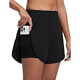 baleaf Women's 5" Swim Shorts High Waisted 2 in 1 Board Shorts Quick Dry Swimming Bottom with Pockets UPF 50+