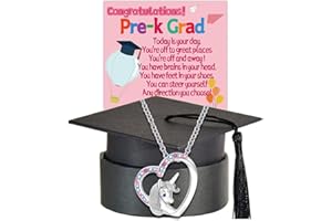 TEMULNEE Graduation Gifts for Graduates Congratulations Gifts Card Cap Grad Graduation Gift for Her Daughter Granddaughter Niece Unicorn Necklace Cards Unique Caps Box Graduate Graduating Unicorns Necklaces Silver Jewelry Ideas Pendant