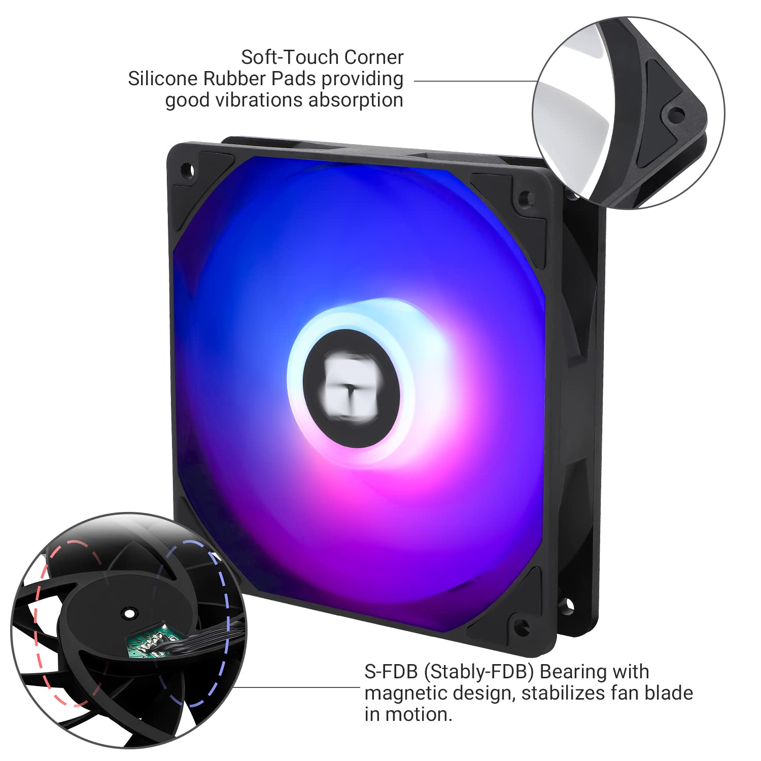 Thermalright TL-C12C-S X3 CPU Fan,120mm 4pin PWM Silent Computer Case Cooler Fan, with S-FDB Bearing Included, up to 1500RPM PC Cooling,ARGB（3 Quantities）