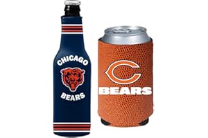 KOLDER Football Can & Bottle Holder Insulator Beverage Huggie Cooler (Chicago Navy Crest/Logo (Bears))