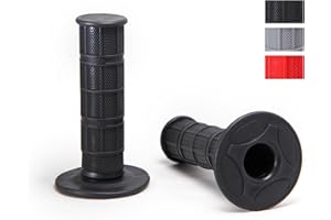 Chiallco 7/8" Motorcycle Hand Grips Dirt Bike Grips for CRF YZF WRF KXF KLX Pit-Bike, Soft Rubber Hand Handlebar Grip,Black