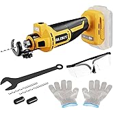 OLIBUY Cordless Drywall Cut-Out Tool for Dewalt 20V Battery, 3 Speed Adjustable Brushless Rotary Saw with Up to 30000 RPM, Drywall Rotary Cutting Tool for Sheetrock,Wood,Plywood(Tool Only)