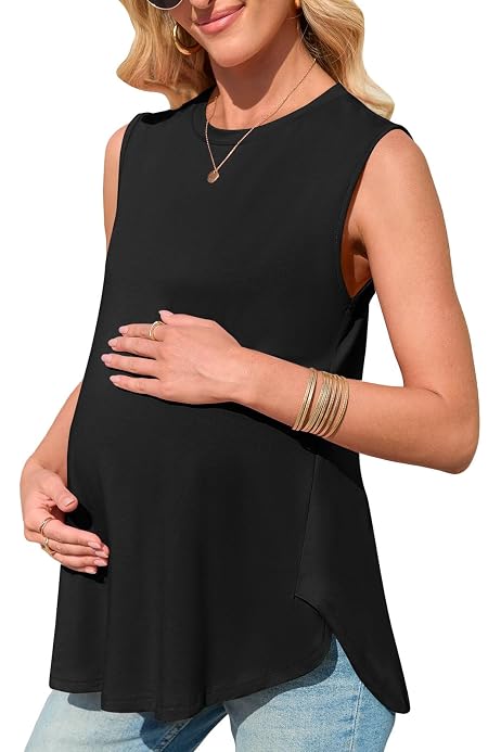 thumbnail image 2 of UNCLECAT Women's Maternity Tank Tops Summer Barbados | Ubuy 2 of 14